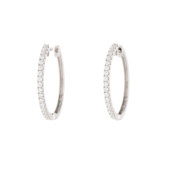 Diamond 0.49ct 18ct White Gold Hoop Earrings - Michael Jones Jeweller