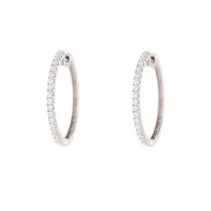 Diamond 0.49ct 18ct White Gold Hoop Earrings - Michael Jones Jeweller