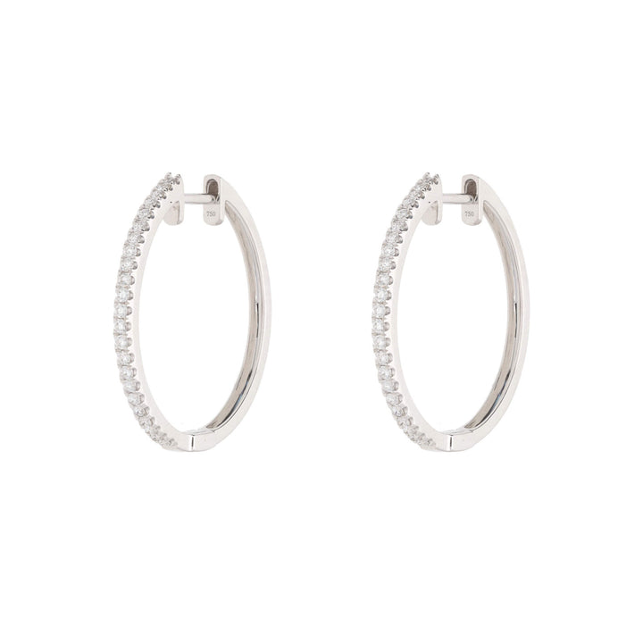 Diamond 0.31ct 18ct White Gold Hoop Earrings