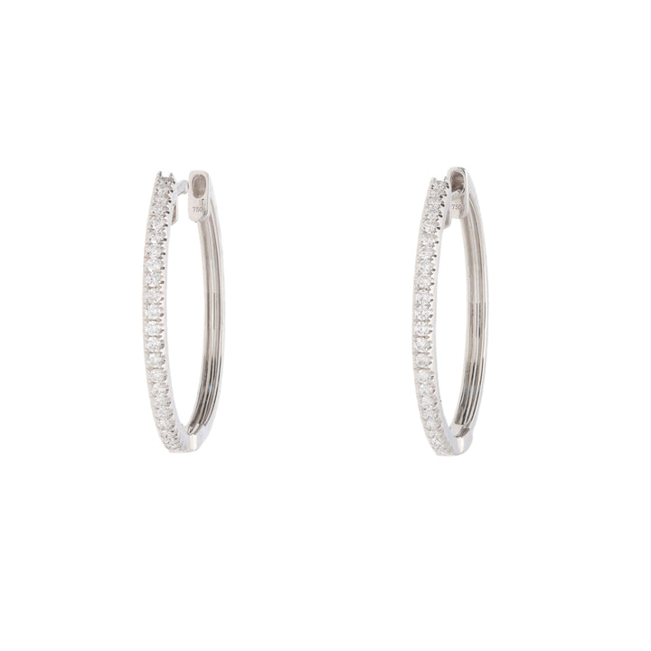 Diamond 0.31ct 18ct White Gold Hoop Earrings