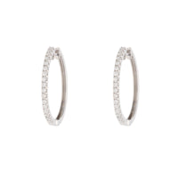 Diamond 0.50ct 18ct White Gold Hoop Earrings - Michael Jones Jeweller