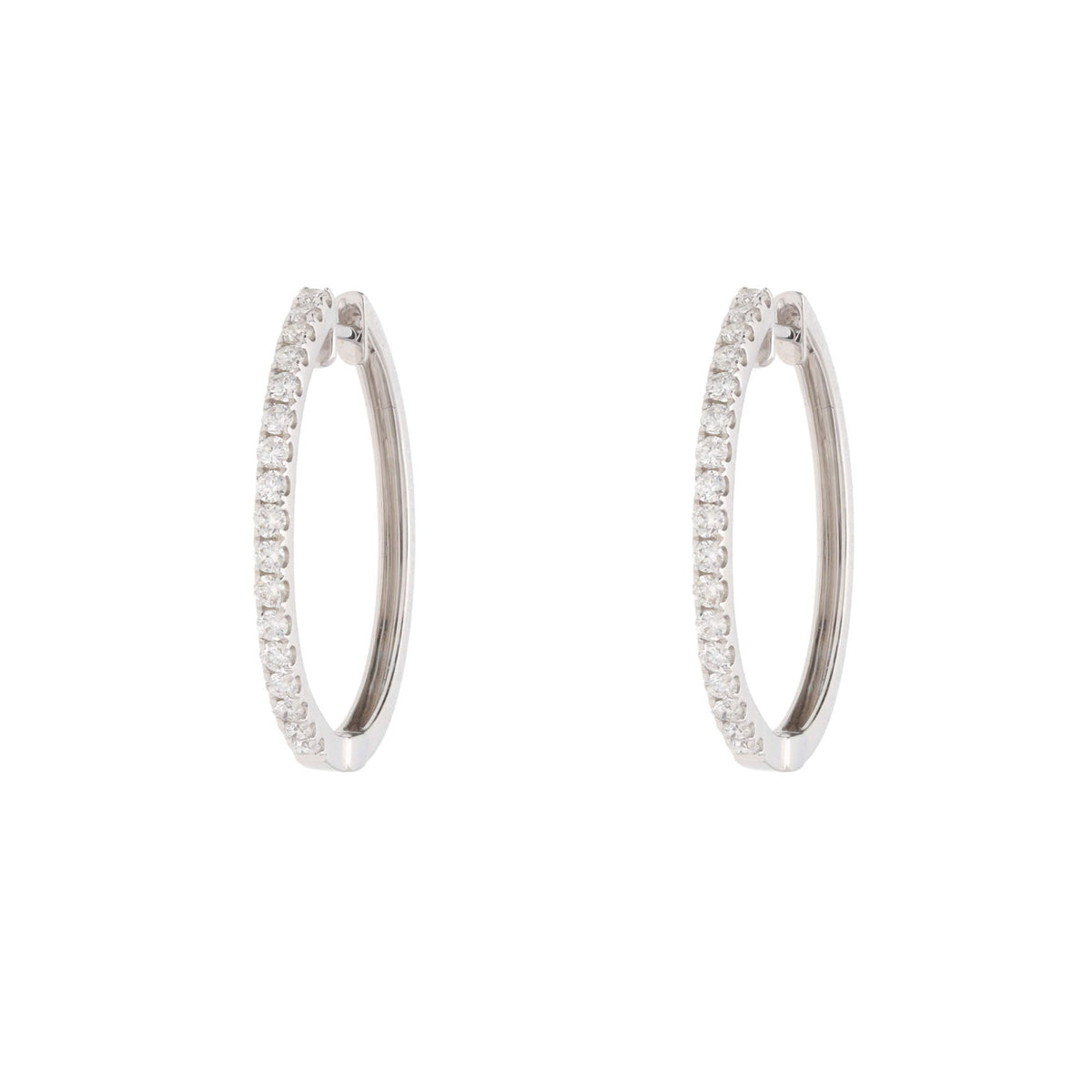 Diamond 0.50ct 18ct White Gold Hoop Earrings - Michael Jones Jeweller