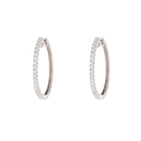 Diamond 0.50ct 18ct White Gold Hoop Earrings - Michael Jones Jeweller