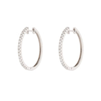 Diamond 0.50ct 18ct White Gold Hoop Earrings - Michael Jones Jeweller