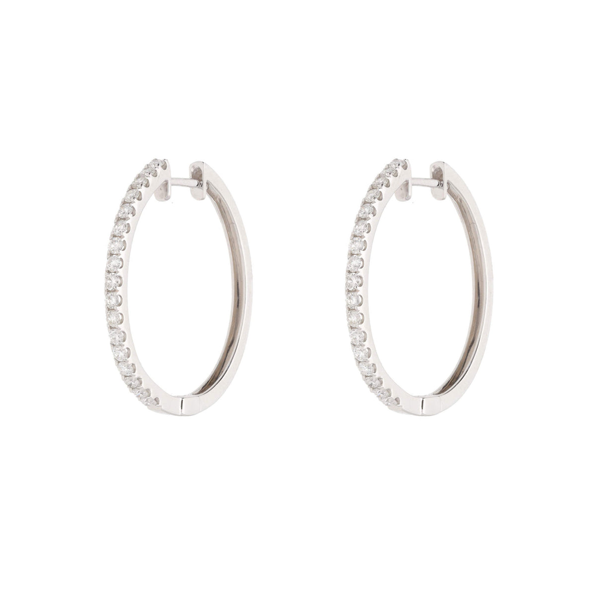 Diamond 0.50ct 18ct White Gold Hoop Earrings - Michael Jones Jeweller