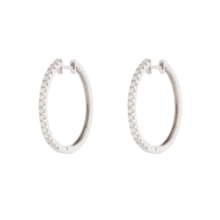 Diamond 0.50ct 18ct White Gold Hoop Earrings - Michael Jones Jeweller