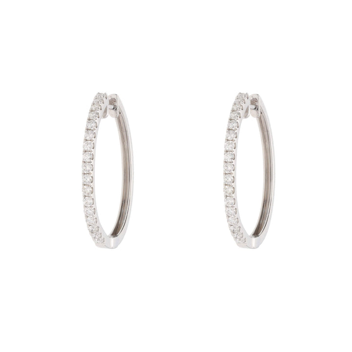 Diamond 0.50ct 18ct White Gold Hoop Earrings - Michael Jones Jeweller