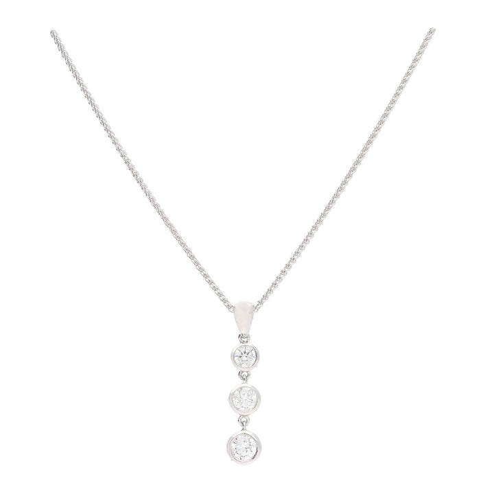 Graduated Trio of Diamonds 18ct White Gold Pendant