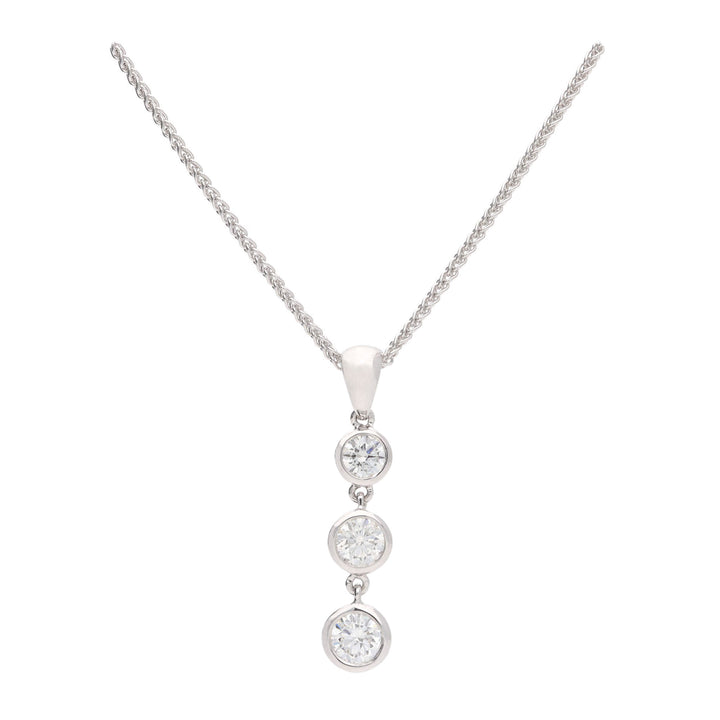 Graduated Trio of Diamonds 18ct White Gold Pendant