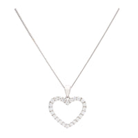 Open Heart Diamond 0.40ct 18ct White Gold Pendant - Michael Jones Jeweller