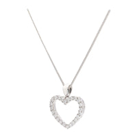 Open Heart Diamond 0.40ct 18ct White Gold Pendant - Michael Jones Jeweller