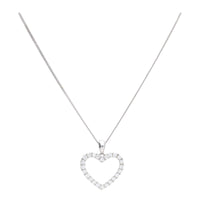 Open Heart Diamond 0.40ct 18ct White Gold Pendant - Michael Jones Jeweller
