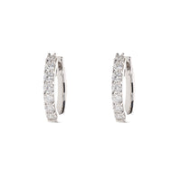 Diamond 0.21ct 18ct White Gold Small Hoop Earrings - Michael Jones Jeweller