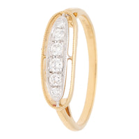 Diamond 0.14ct Millgrain 18ct Yellow Gold Oval Shaped Ring