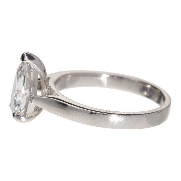 Lab Grown Diamond 1.23ct E VVS1 Platinum Pear Cut Solitaire Ring - Michael Jones Jeweller