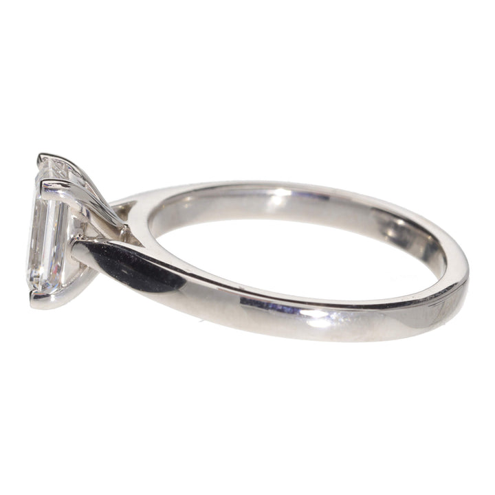 Laboratory Grown Diamond 1.04ct F VVS2 Platinum Emerald Cut Solitaire Ring