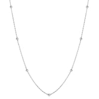 Beaded Station Link 9ct White Gold Chain - Michael Jones Jeweller