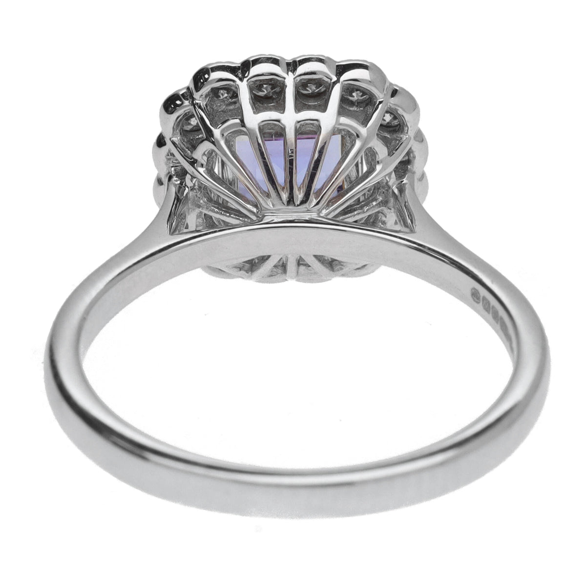 Tanzanite and Diamond 18ct White and Yellow Gold Cluster Ring - Michael Jones Jeweller