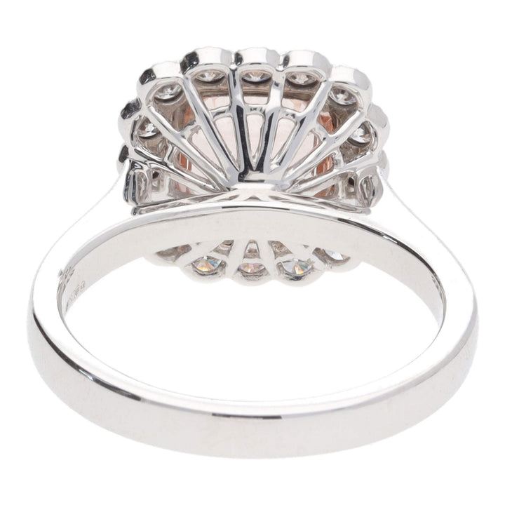 Morganite and Diamond 18ct White Gold Ring - Michael Jones Jeweller