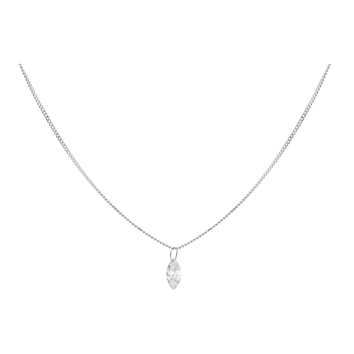 Hanging Drilled Marquise Diamond on an 18ct White Gold Chain