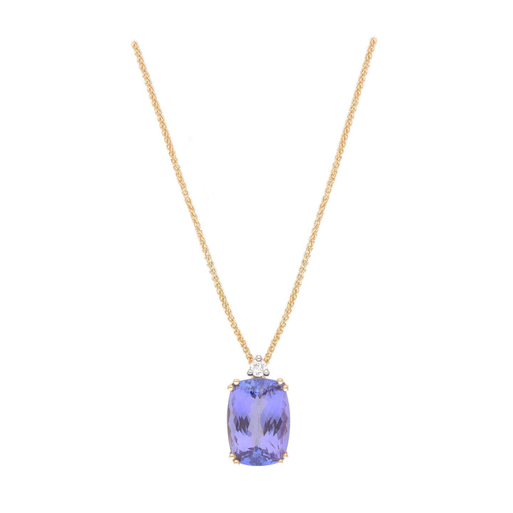 Tanzanite and Diamond 18ct Yellow Gold Pendant