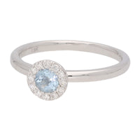 Aquamarine and Diamond 18ct White Gold Ring - Michael Jones Jeweller