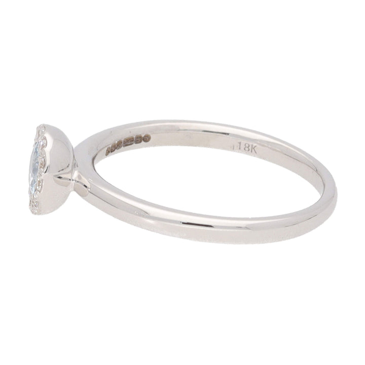 Aquamarine and Diamond 18ct White Gold Ring - Michael Jones Jeweller