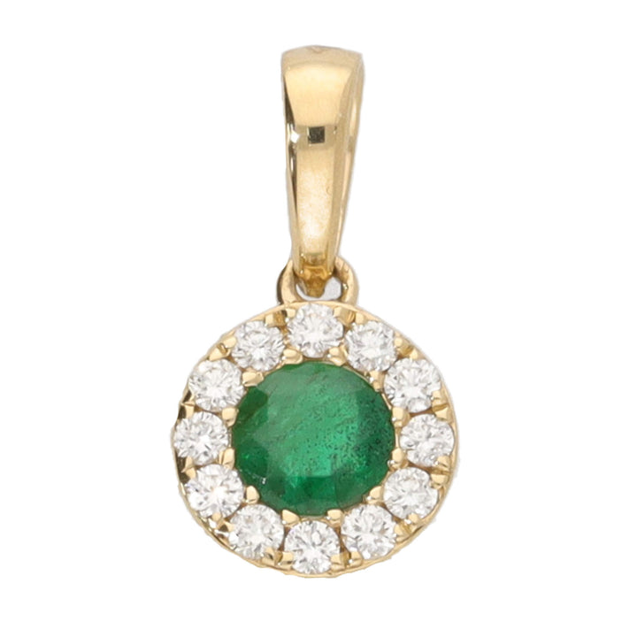 Emerald and Diamond 18ct Yellow Gold Pendant