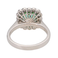 Green Tourmaline and Diamond 18ct White Gold Cluster Ring - Michael Jones Jeweller