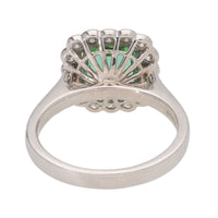 Green Tourmaline and Diamond 18ct White Gold Cluster Ring