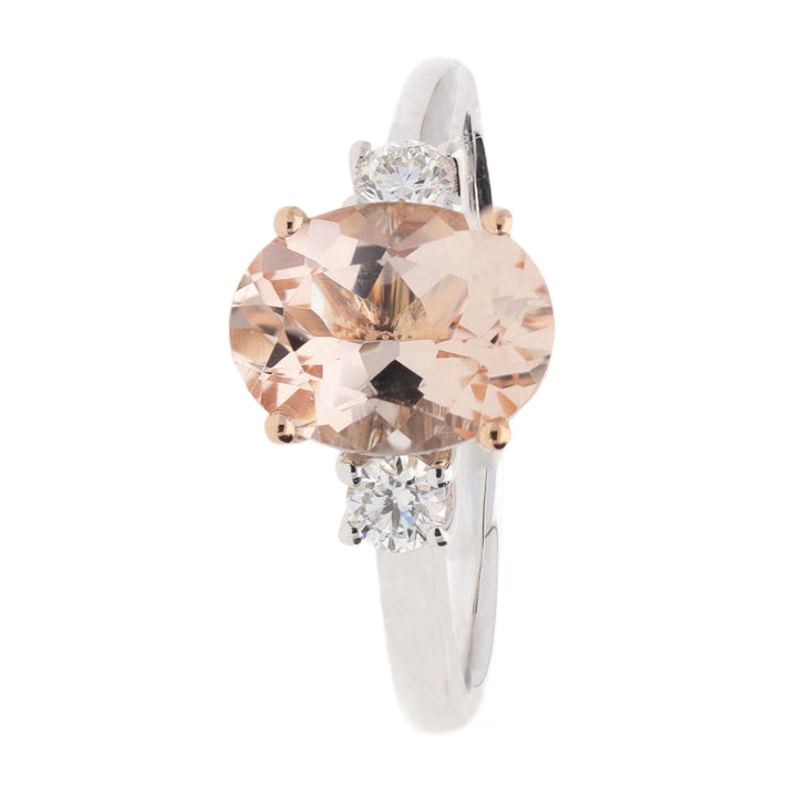 Morganite and Diamond 18ct Rose Gold Ring