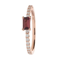 Pink Tourmaline and Diamond 9ct Rose Gold Ring - Michael Jones Jeweller