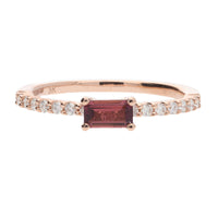 Pink Tourmaline and Diamond 9ct Rose Gold Ring - Michael Jones Jeweller