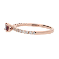 Pink Tourmaline and Diamond 9ct Rose Gold Ring - Michael Jones Jeweller