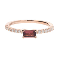Pink Tourmaline and Diamond 9ct Rose Gold Ring - Michael Jones Jeweller