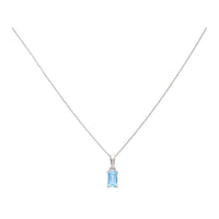 Blue Topaz 9ct  White Gold Necklace - Michael Jones Jeweller