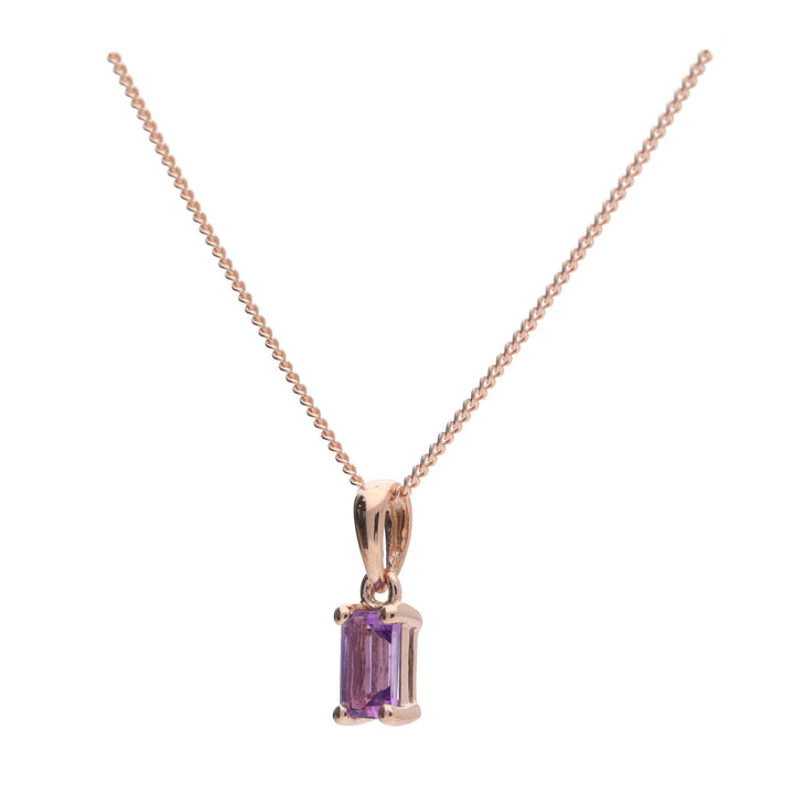 Amethyst 9ct Rose Gold Necklace - Michael Jones Jeweller