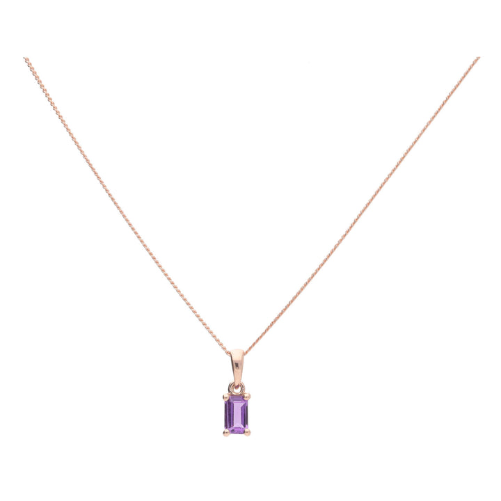 Amethyst 9ct Rose Gold Necklace - Michael Jones Jeweller