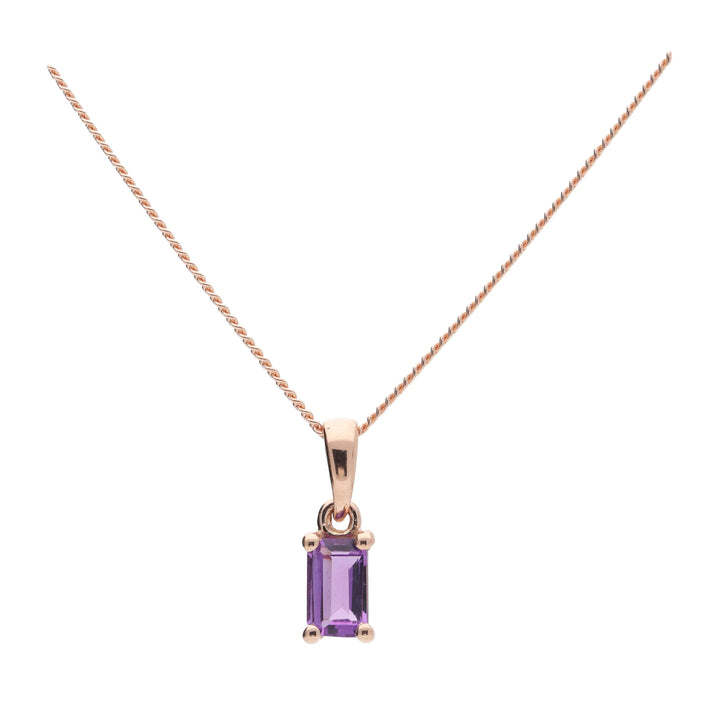 Amethyst 9ct Rose Gold Necklace - Michael Jones Jeweller