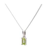Peridot 9ct White Gold Necklace - Michael Jones Jeweller