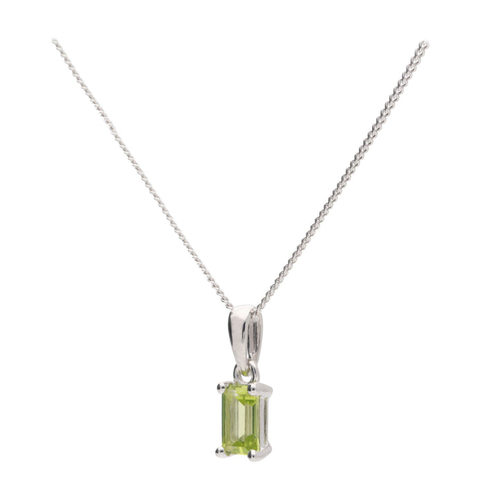 Peridot 9ct White Gold Necklace - Michael Jones Jeweller