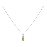 Peridot 9ct White Gold Necklace - Michael Jones Jeweller