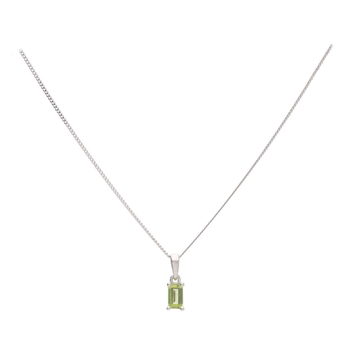Peridot 9ct White Gold Necklace - Michael Jones Jeweller