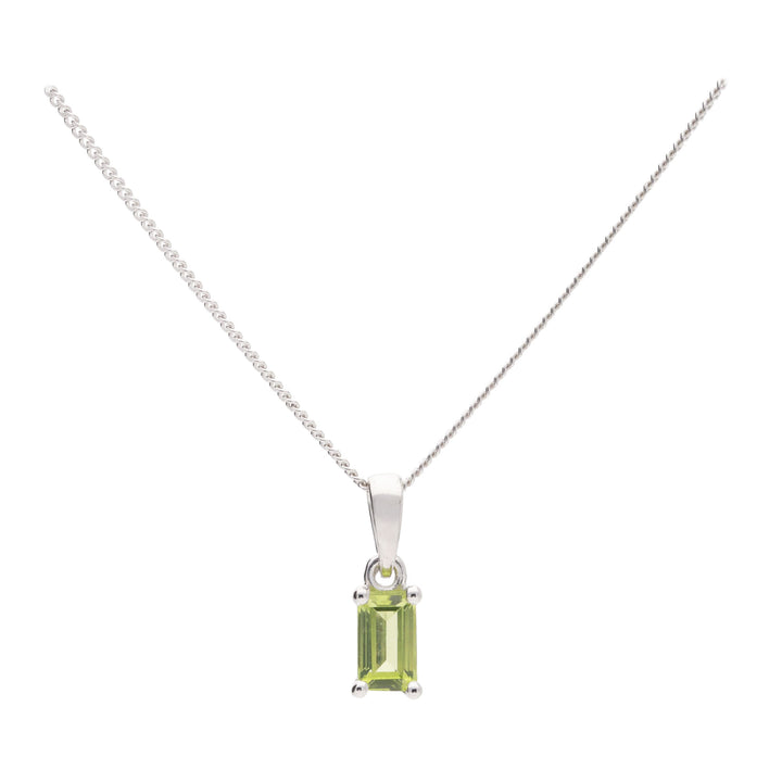 Peridot 9ct White Gold Necklace - Michael Jones Jeweller