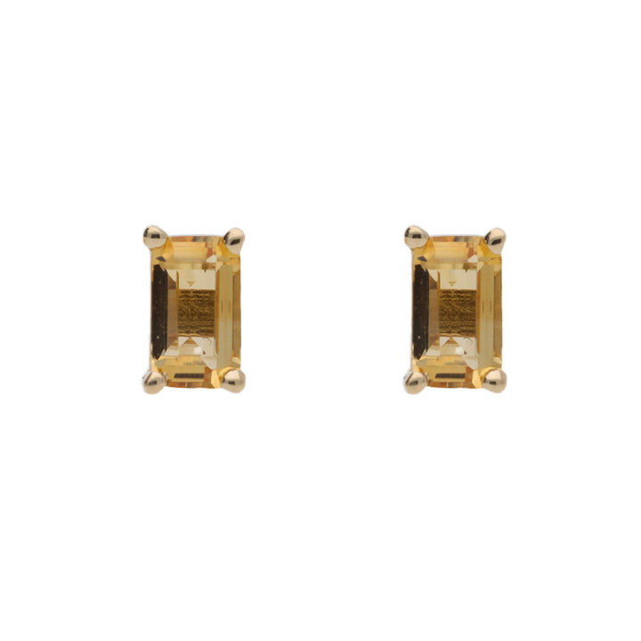 Citrine 9ct Yellow Gold Stud Earrings