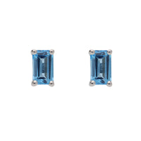 Blue Topaz 9ct White Gold Stud Earrings