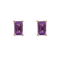 Amethyst 9ct Rose Gold Stud Earrings - Michael Jones Jeweller