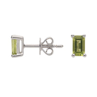 Peridot 9ct White Gold Stud Earrings - Michael Jones Jeweller