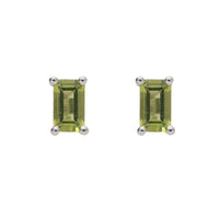 Peridot 9ct White Gold Stud Earrings - Michael Jones Jeweller