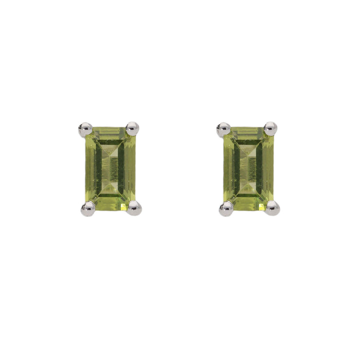 Peridot 9ct White Gold Stud Earrings - Michael Jones Jeweller